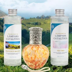 Pack économique Lampe Catalytique Drops Orange + Parfum Provence Breeze (200 ml) + Nettoyant Neutre (200 ml) + Mèche de Rechange