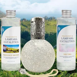 Pack économique Lampe Catalytique Mosaïque Blanc + Parfum Provence Breeze (200ml) + Nettoyant Neutre (200ml) + Mèche de Rechange