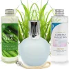 Pack économique Lampe Catalytique Bleu Gris Mat + Parfum Citronnelle (500 ml) + Nettoyant Neutre (200 ml) + Mèche de Rechange