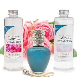 Pack économique Lampe Catalytique Aqua Marina + Parfum Bed of Roses (500 ml) + Nettoyant Neutre (200 ml) + Mèche de Rechange