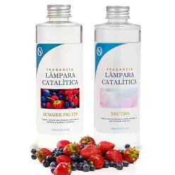 Pack économique Lampe Catalytique Fuchsia Mat + Parfum Summer Fruits (200 ml) + Nettoyant Neutre (200 ml) + Mèche de Rechange