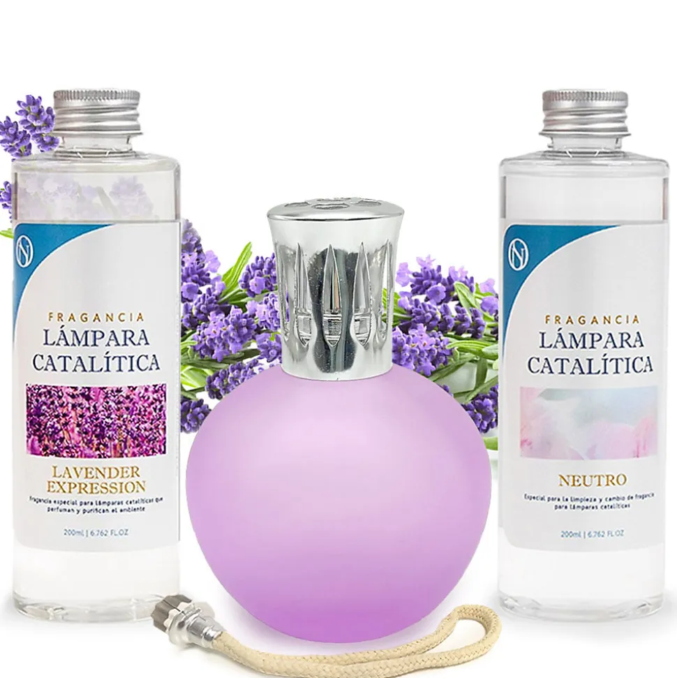 Pack économique Lampe Catalytique Fuchsia Mat + Parfum Lavender Expression (200ml) + Nettoyant Neutre (200ml) + Mèche de Rechange