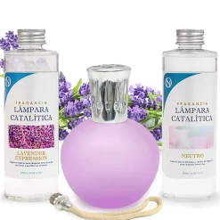 Pack économique Lampe Catalytique Fuchsia Mat + Parfum Lavender Expression (500ml) + Nettoyant Neutre (200ml) + Mèche de Rechange