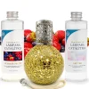 Pack économique Lampe Catalytique Mosaïque Doré + Parfum Summer Fruits (200 ml) + Nettoyant Neutre (200 ml) + Mèche de Rechange