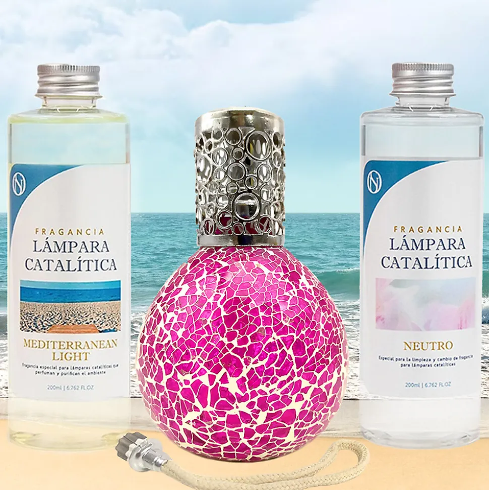 Pack économique Mosaïque Fuchsia + Parfum Mediterranean Light (500 ml) + Nettoyant neutre (200 ml) + Mèche de rechange