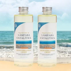 Pack économique 2x Parfum de lampe catalytique 500ml: Arôme Mediterranean Light. Profitez plus longtemps de votre parfum préféré