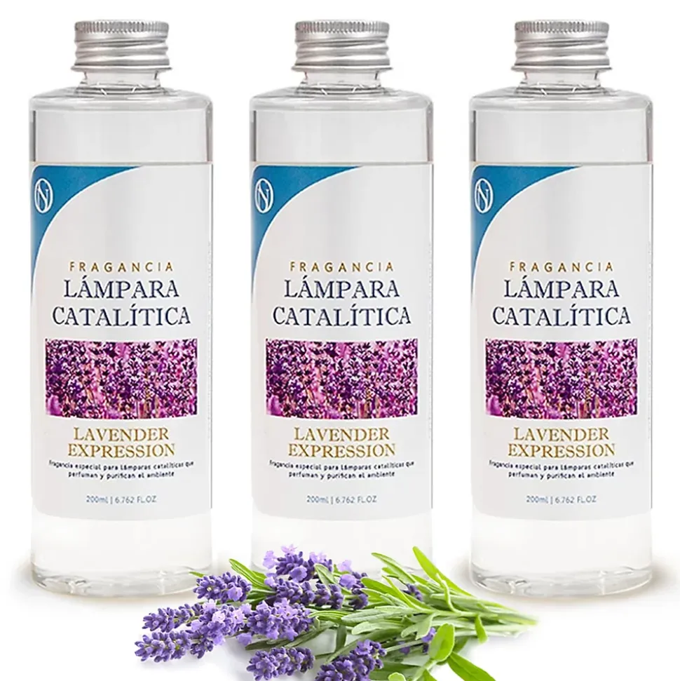 Pack économique 3x Parfum lampe catalytique 500 ml : Arôme Lavender Expression - Profitez plus longtemps de votre parfum préféré