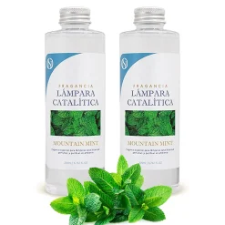 Pack économique 2x Parfum pour lampe catalytique : Arôme Mountain Mint. Profitez plus longtemps de votre parfum préféré