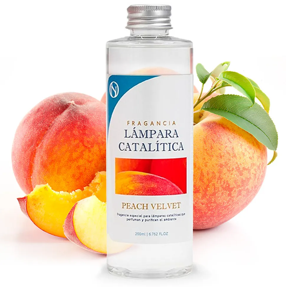 Pack économique 3x Parfum pour lampe catalytique 500 ml : Arôme Peach Velvet - Profitez plus longtemps de votre parfum préféré
