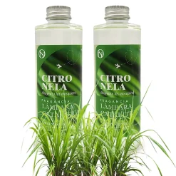 Pack économique 2x Parfum pour lampe catalytique 500 ml : Arôme Citronelle. Profitez plus longtemps de votre parfum préféré