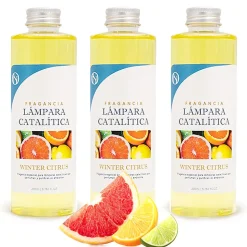 Pack économique 3x Parfum pour lampe catalytique 200 ml : Arôme Winter Citrus - Profitez plus longtemps de votre parfum préféré