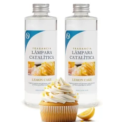 Pack économique 2x Parfum pour lampe catalytique 200 ml : Arôme Lemon Cake - Profitez plus longtemps de votre parfum préféré