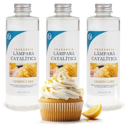 Pack économique 3x Parfum pour lampe catalytique 500 ml : Arôme Lemon Cake - Profitez plus longtemps de votre parfum préféré