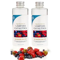 Pack économique 2x Parfums pour Lampe Catalytique 200 ml : Arôme Summer Fruits - Profitez plus longtemps de votre parfum préféré