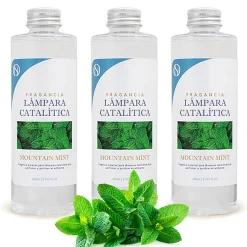 Pack économique 3x Parfums pour lampe catalytique 200 ml : Arôme Mountain Mint - Profitez plus longtemps de votre parfum préféré