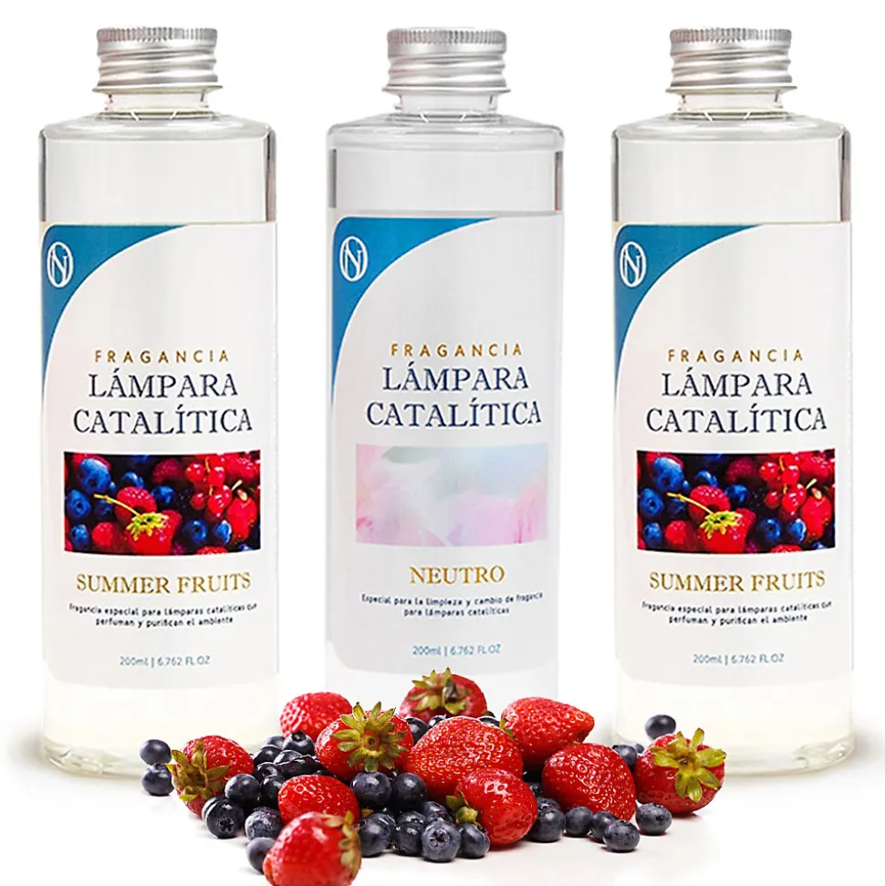 Pack économique 3x Parfums pour lampe catalytique 200 ml : 2 arômes de Sumer Fruits + nettoyant neutre
