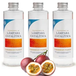 Pack économique 3x Parfums lampe catalytique 200 ml : Arôme Caribbean Passion - Profitez plus longtemps de votre parfum préféré