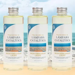 Pack économique 3x Parfums lampe catalytique 200 ml : Arôme Mediterranean Light. Profitez plus longtemps de votre parfum préféré