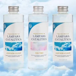 Pack économique 3x Parfums pour lampe catalytique 200 ml : 2 Arômes Cotton Clean + Nettoyant neutre