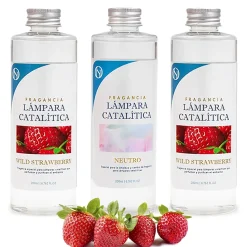 Pack économique 3x Parfums pour lampe catalytique 200 ml : 2 arôme Wild Strawberry + nettoyant neutre