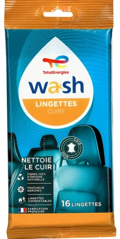 Pack de 12 lingettes cuir Total Energies Wash