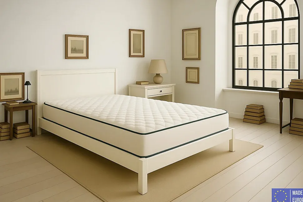 Pack de 2 Matelas Mousse 90x200 New York, Ferme, Réversible, Côté Été/hiver, H15 Cm