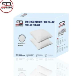 Pack De 2 Oreillers À Mémoire De Forme Viscoélastique 60x50cm Herzberg HG65X2