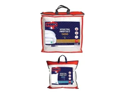 Pack DODO Couette 140 x 200 cm + 1 oreiller 60 x 60 cm - Protection anti acariens naturel -VEGETAL PROTECT