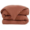 Pack housse de couette "Gaïa" toutes dimensions "Gaze de Coton" - Gaïa Terracotta - Pack 4 Pièces pour lit 180 x 200 cm (1 Housse