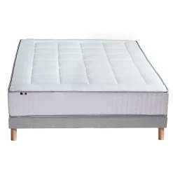 Pack matelas ressort 7 zones et sommier et oreiller couette 140x190