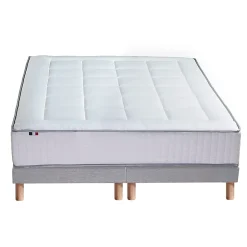 Pack matelas ressort et visco et 2 sommiers couette oreiller 180x200