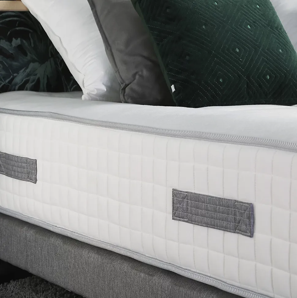 Pack matelas ressort et visco et 2 sommiers couette oreiller 160x200