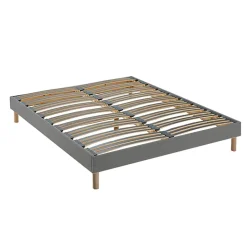 Pack matelas ressorts ASTRE + sommier kit gris + couette et oreillers 140x200