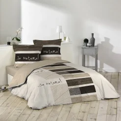 Pack parure de couette 260x240 cm So natural + drap housse 160x200 Blanc