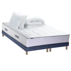 Pack ressort 7 zones mémoire forme sommier couette oreiller 180x200