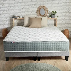 Pack ressort 7 zones sommier couette oreiller 2x80x200