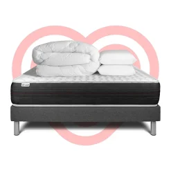 Pack sommier kit matelas Ressorts ensachés avec couette et oreillers