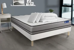 Pack sommier kit matelas Ressorts ensachés avec couette et oreillers