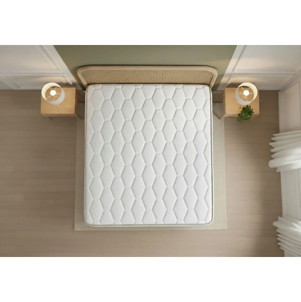 Pack sommier kit matelas Ressorts ensachés et mémoire de forme avec couette et oreillers