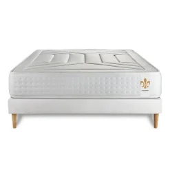 Pack sommier kit matelas Ressorts ensachés et mémoire de forme avec couette et oreillers