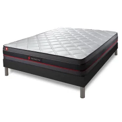 Pack sommier kit matelas Mémoire de forme avec couette et oreillers