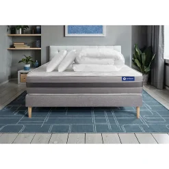 Pack sommier kit matelas Mémoire de forme avec couette et oreillers