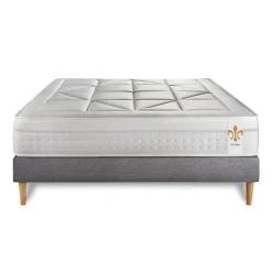 Pack sommier kit matelas Ressorts ensachés et mémoire de forme avec couette et oreillers