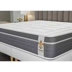 Pack sommier kit matelas Ressorts ensachés et mémoire de forme avec couette et oreillers