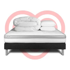 Pack sommier kit matelas Mousse avec couette et oreillers