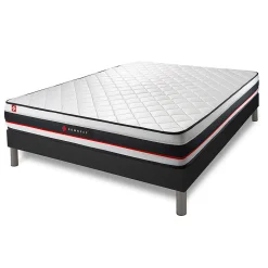 Pack sommier kit matelas Mousse avec couette et oreillers