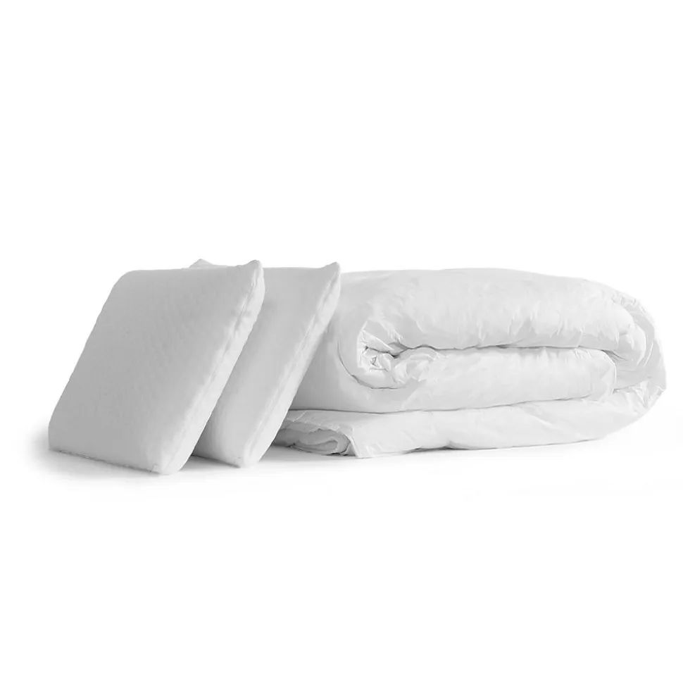 Pack sommier kit matelas Mousse avec couette et oreillers