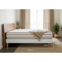 Pack sommier kit matelas Mémoire de forme avec couette et oreillers