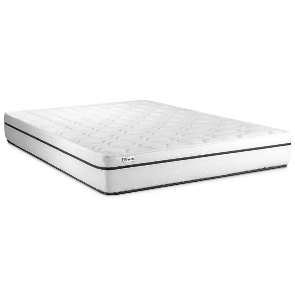 Pack sommier kit matelas Mousse polyuréthane à mémoire de forme avec couette et oreillers