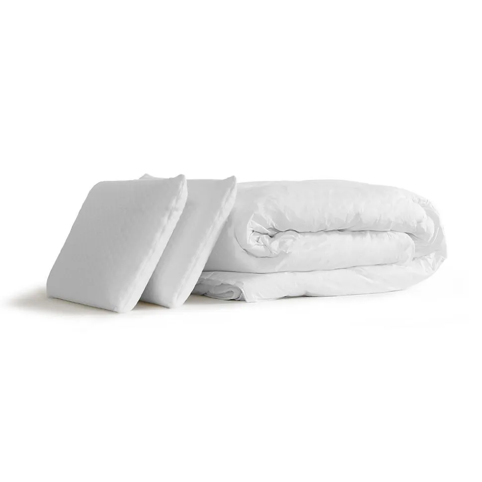 Pack sommier kit matelas Latex et mémoire de forme avec couette et oreillers